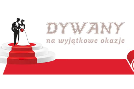 Firma na wesele: Biały dywan na ślub, inne kolory.