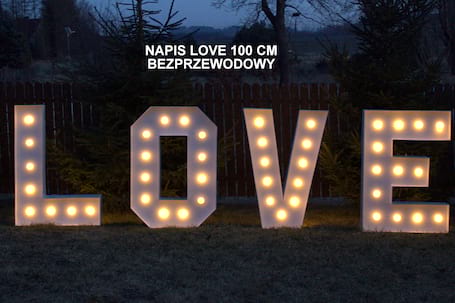 Firma na wesele: Napis LOVE +wytwornica baniek GRATIS