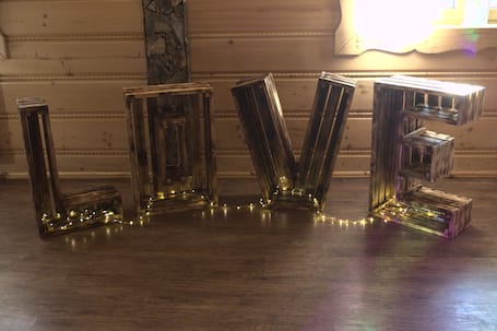 Firma na wesele: Podświetlany napis LOVE Vintage