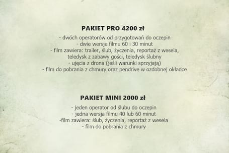 Firma na wesele: Filmowe Studio Ślubne.