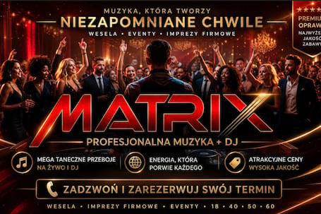 Firma na wesele: "MATRIX"- ZESPÓŁ MUZYCZNY+DJ -WESELA