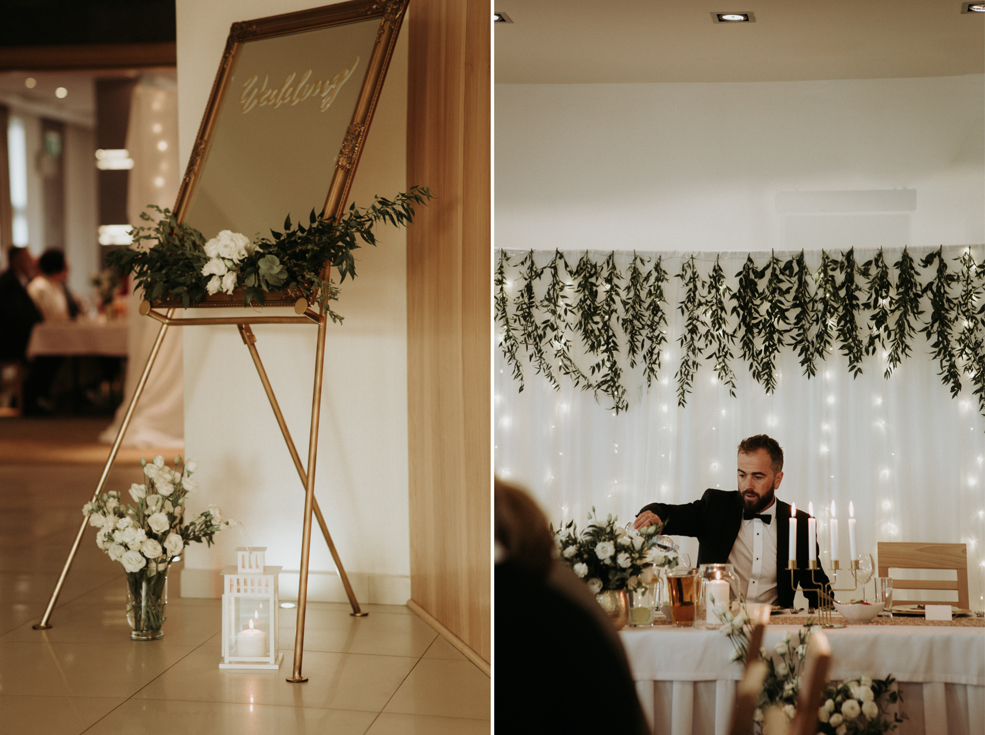 Eleganckie dekoracje na sali weselnej