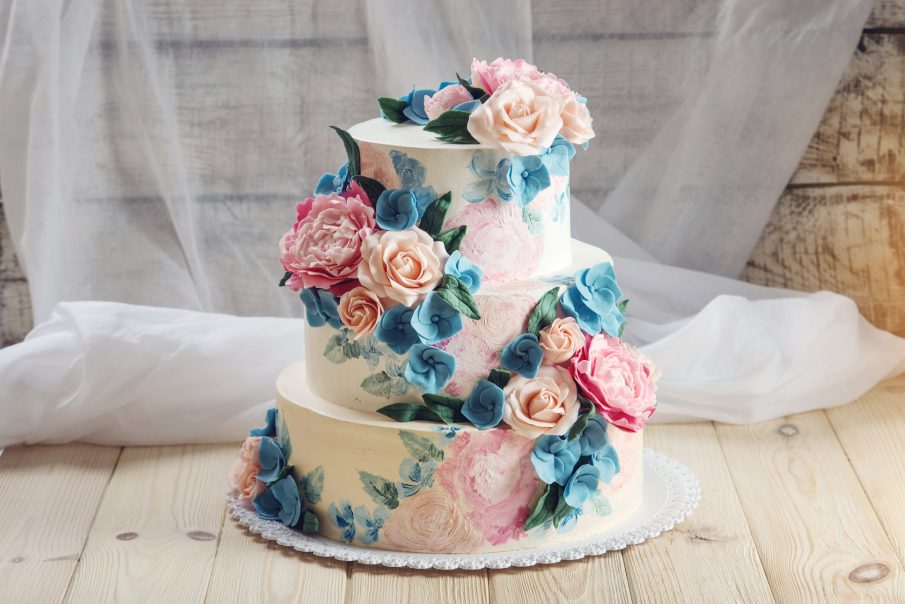malowany tort weselny