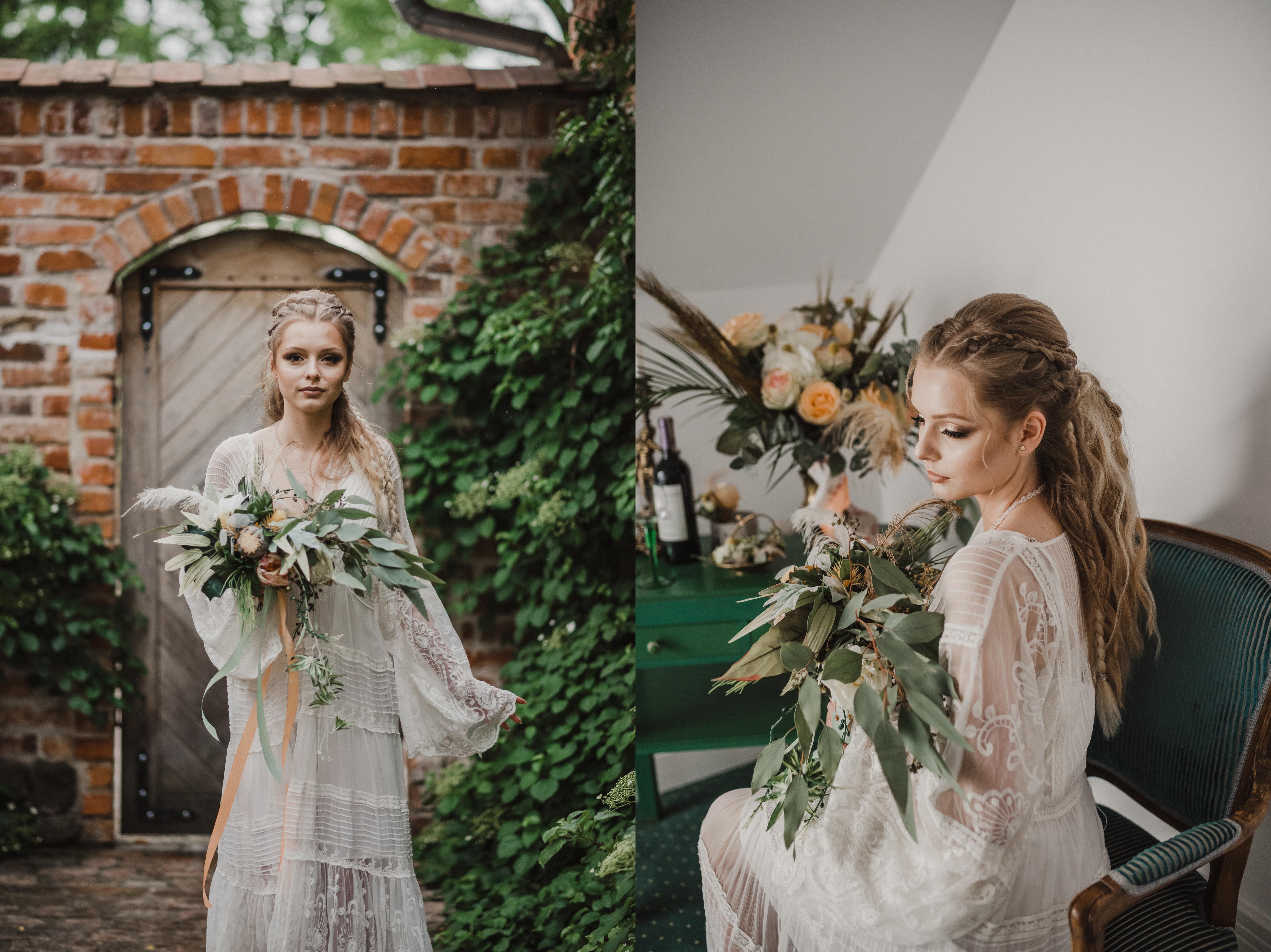 Piękna Panna Młoda w stylu boho