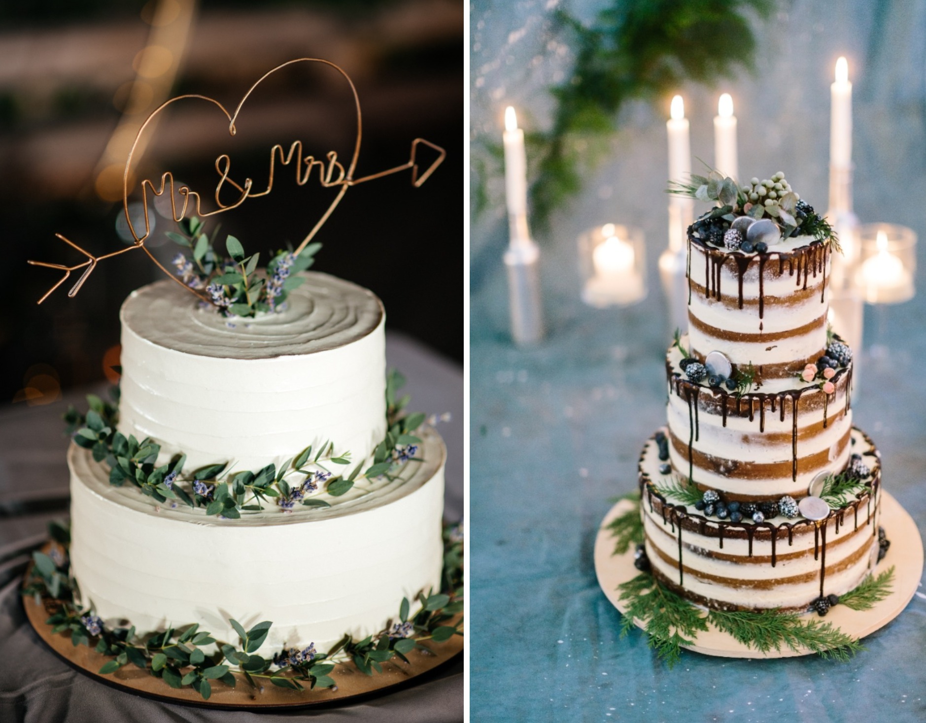 naked cake ze złotem