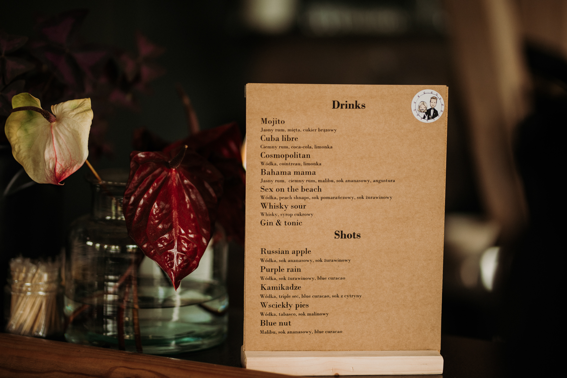 menu na weselu w stylu rustykalnym