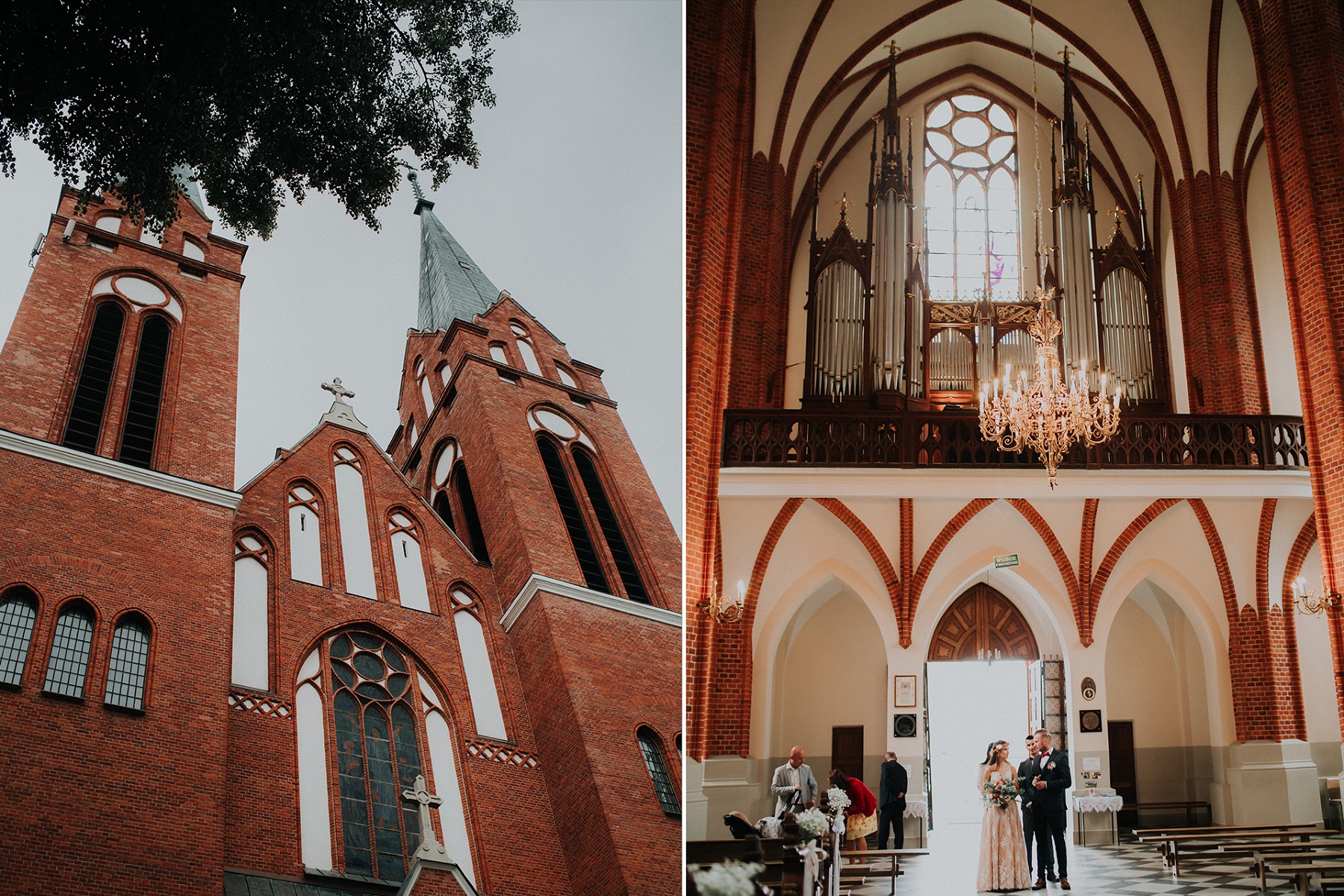 elegancki kościół podczas slubu