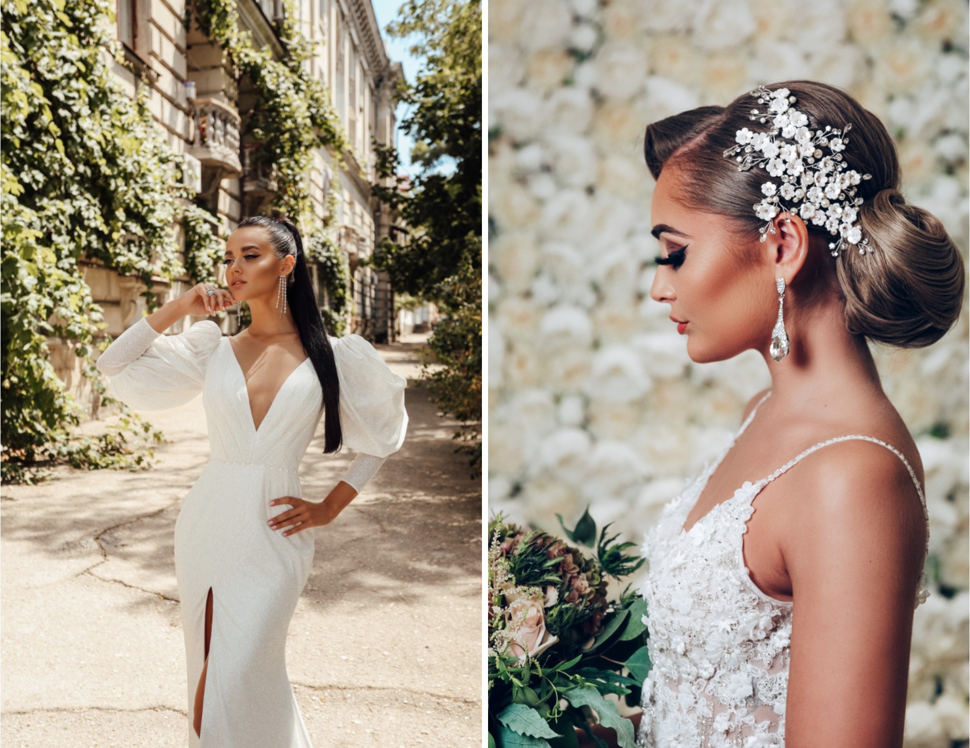 Elegancka fryzura ślubna