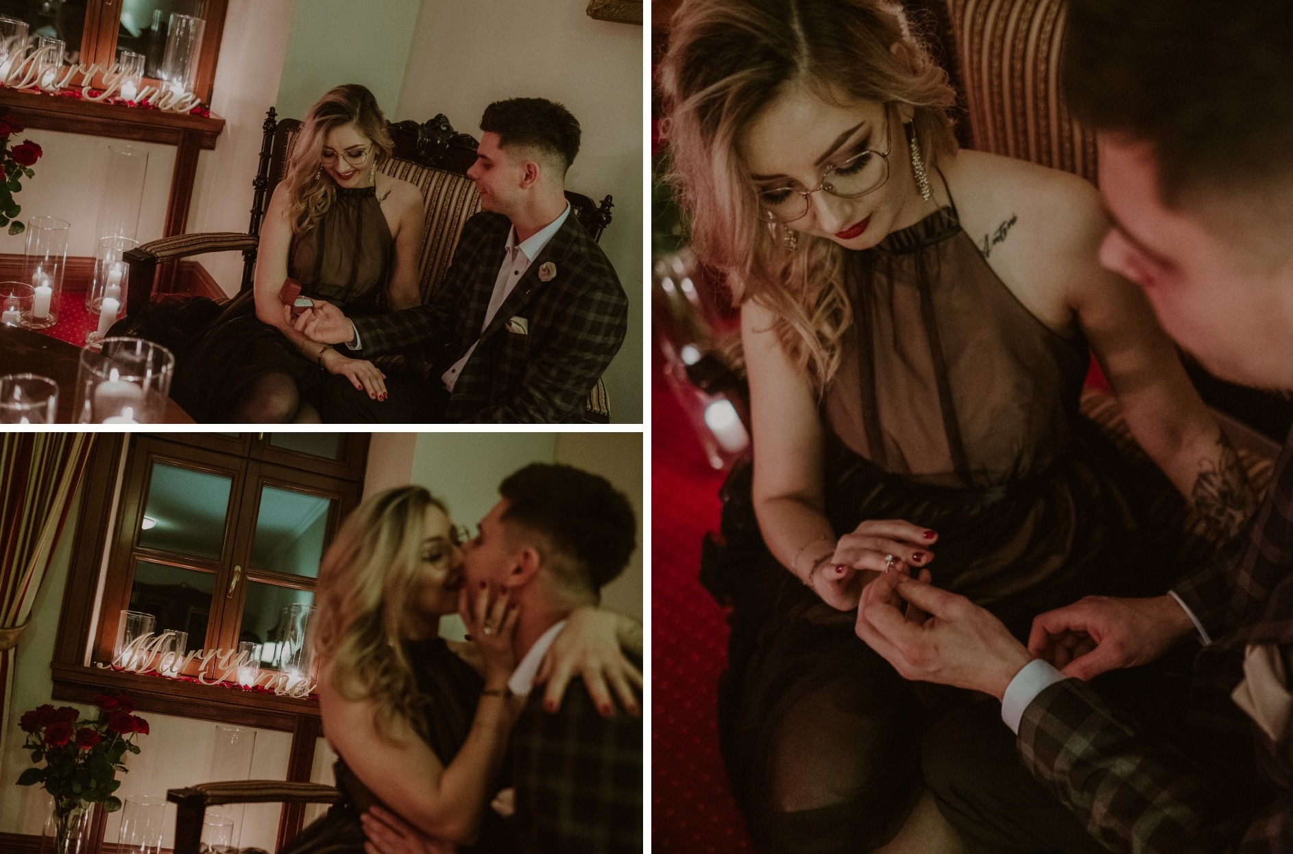 eleganckie zaręczyny w hotelu sesja ślubna 