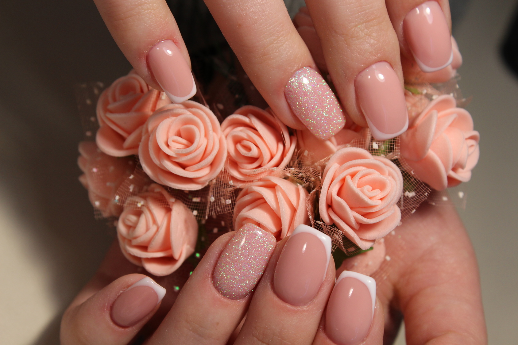 manicure ślubny french panna młoda