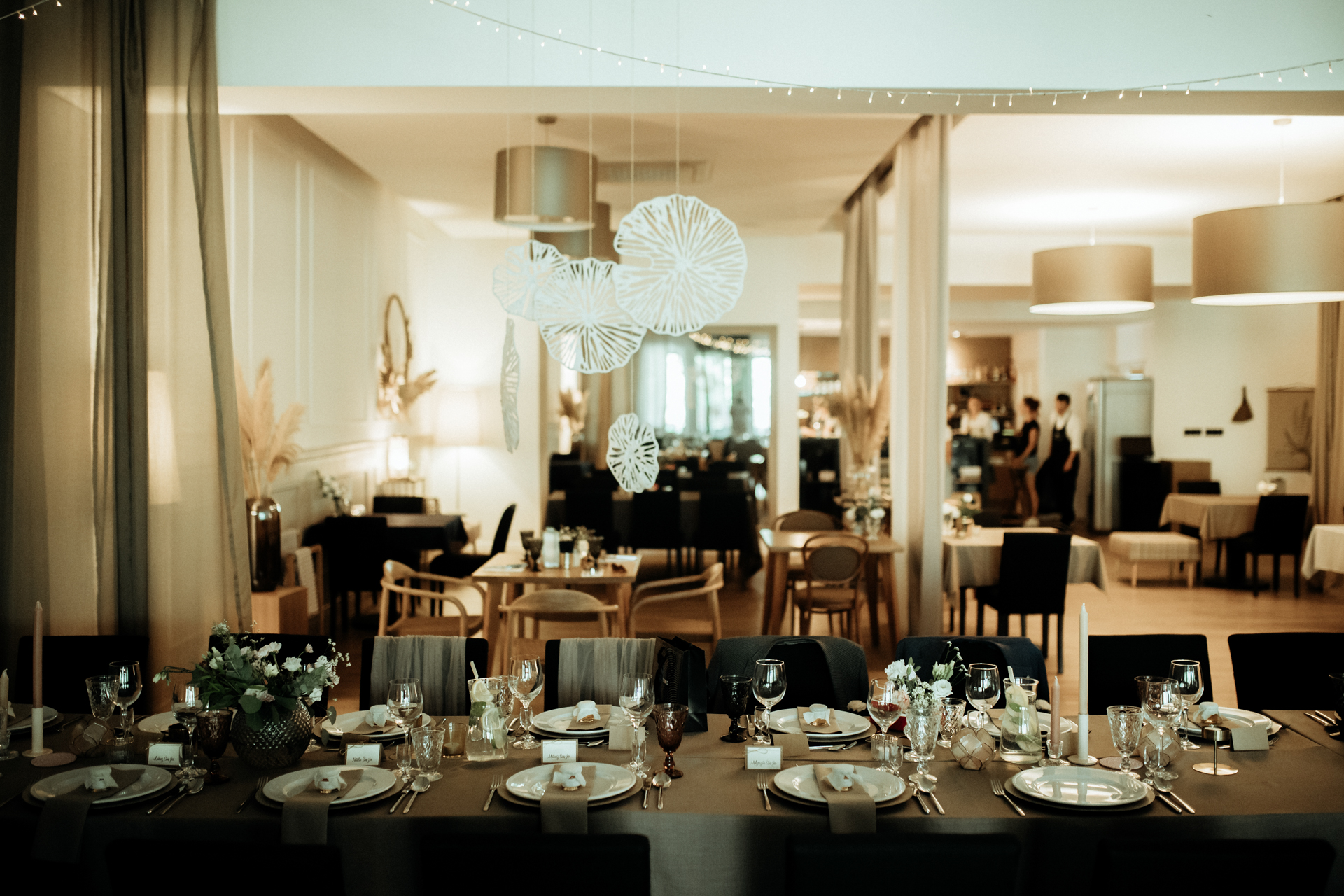 sala weselna dekoracje boho