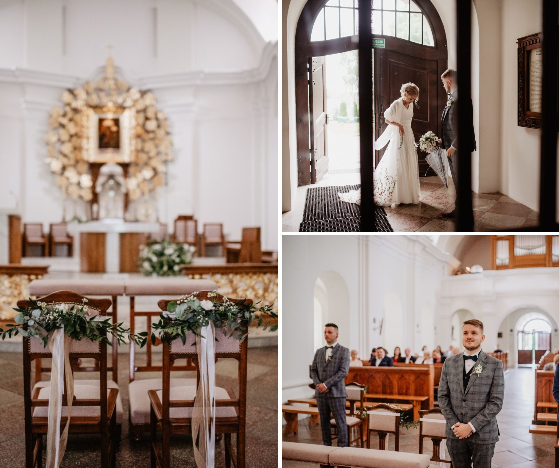 Pan Młody czeka na Pannę Młodą w kościele